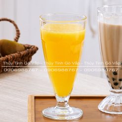 Ly thủy tinh sọc ngắn đế bằng 310ml Qianli IC003 với thiết kế chân đế bằng, sọc ngắn, ly dầy, phù hợp làm ly sinh tố, trà sữa, soda, cocktail các loại