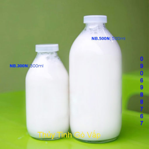 chai thủy tinh hình tròn hình trụ nắp nhựa 50ml 100ml 300ml 500ml đựng sữa, giá rẻ cao cấp