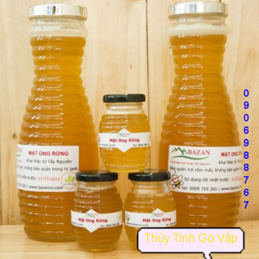 chai thủy tinh hình tổ ong nắp nhựa bạc 1000ml chai lọ thủy tinh đựng mật ong ở gò vấp