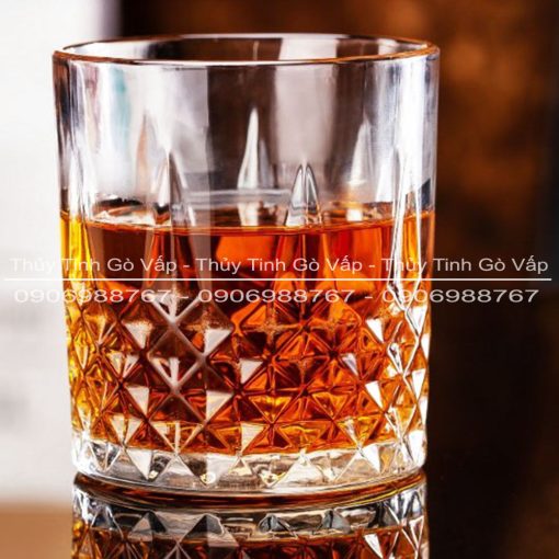 Ly thủy tinh Delisoga Carat Whisky Rock 340ml DLSG-DSKB028-2 chuyên dùng uống các loại rượu mạnh whisky hoặc cocktail, thiết kế đẹp, ly dầy
