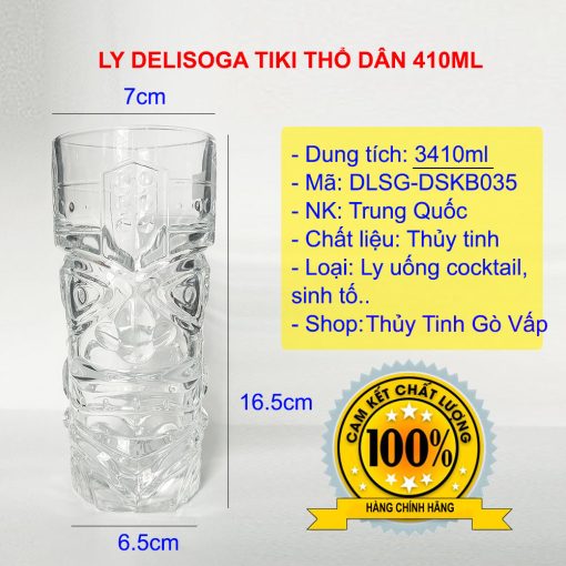 Ly thủy tinh Delisoga Tiki thổ dân cocktail 410ml DSKB035 có thiết kế lạ mắt theo phong cách Châu Mỹ La Tinh, sẽ là một ly cocktail độc đáo