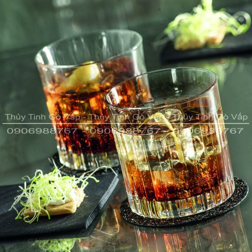 Ly thủy tinh Timeless Whisky Rock 350ml Hongli W5412-1 thiết kế khía sọc dọc, cực kỳ sang trọng, phù hợp pha chế cocktail, uống whisky, rượu mạnh...