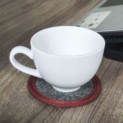 Tách sứ Ohio 220ml Cappu2 + đĩa sứ cao cấp cho quán cà phê. Tách có quai thuận tiện cho pha chế các đồ uống nóng như Capuccino, latte...